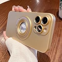 Invisible Kickstand Magnetic Case for iPhone 14 13 12 11 Pro Max 14 Plus Compatible with Magsafe,with Camera Lens Protector Shockproof Slim Matte Bracket Cover (Gold,for iPhone 13 Pro)