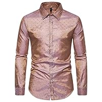 Men Autumn Long Sleeve Slim Fit Party Nightclub Stage Prom Causal Shirt