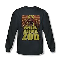 Superman - Mens Zod Poster Long Sleeve Shirt In Charcoal