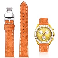 Quick Release Epsom Leather Straps For Omega Speedmaster And MoonSwatch watches, Replacement Calfskin Watch Bands Straps With Deployment Clasp For Omega Watches