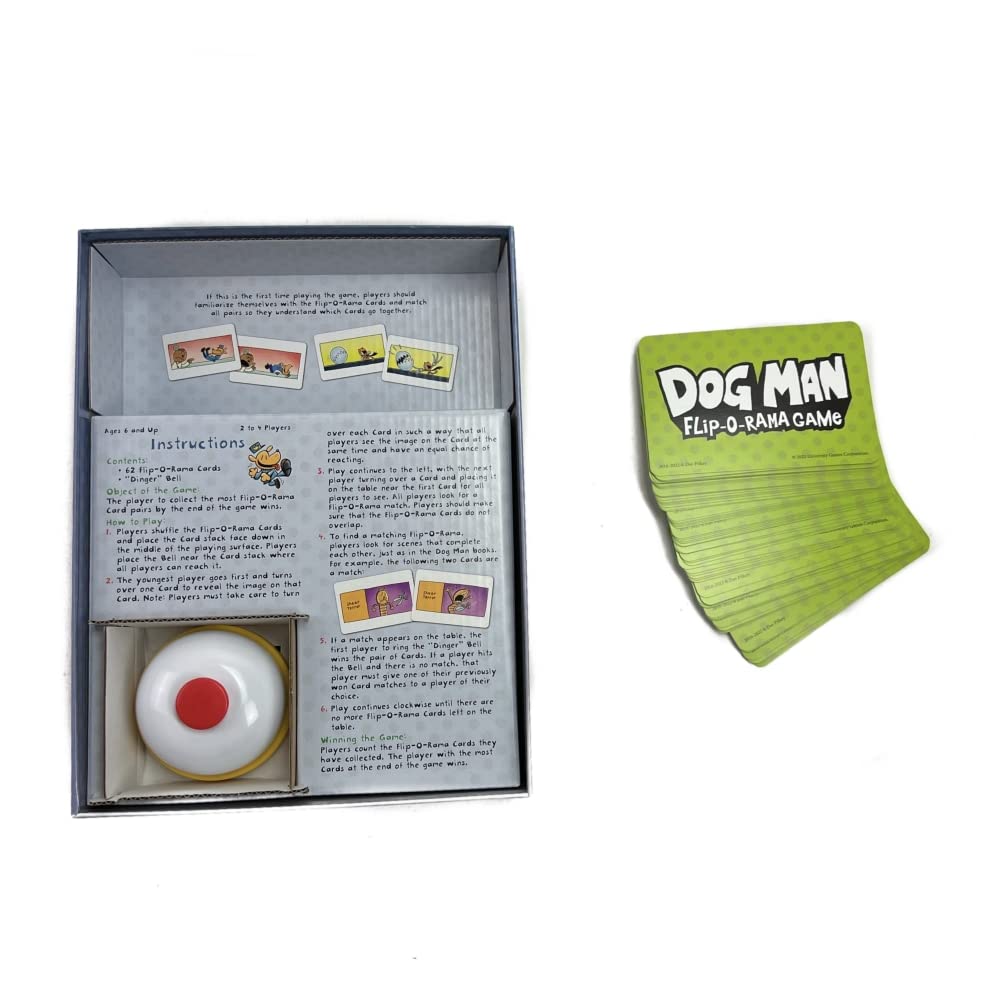University Games | Dog Man Flip-o-Rama Card Matching Game, Based on The Dog Man Books Series, for 2 or More Players Ages 6 and Up