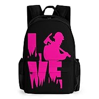 Love Fire Fighter 17 Inch Laptop Backpack Large Capacity Daypack Travel Shoulder Bag for Men&Women