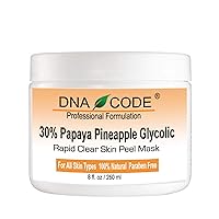 DNA Code®-30% Papaya Pineapple Enzyme Face Mask Peel w/Argireline, Hyluronic Acid, Glycolic Acid, Vit. C, E, CoQ10