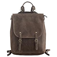 Men's or Women's Leather Daypacks Outdoor Travel Backpack Laptop Backpack Brown