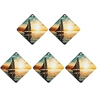 Car Air Fresheners 6 Pcs Hanging Air Freshener for Car Boat on The Ocean Aromatherapy Tablets Hanging Fragrance Scented Card for Car Rearview Mirror Accessories Scented Fresheners for Bedroom Bathroom