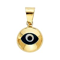14k Yellow Gold Evil Eye Charm Pendant