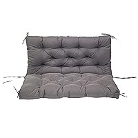 Outdoor Bench Cushion Waterproof Thickened Swing Cushions Replacement Patio Garden Cushions 2-3 Seater with Backrest Ties for Patio Loveseat/Settee-Back Support (Dark Grey,59in)