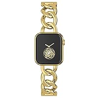 Compatible with Apple Watch SE Series 8 Series 7 6 5 4 3 2 1 Strap 45mm 44mm 42mm 41mm 40mm 38mm Ultra 49mm Women's Metal Linked Watch Band Steel Chain iWatch Gold Bracelet