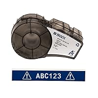 Brady Authentic (M21-500-595-BL) All-Weather Vinyl Label for Indoor/Outdoor ID, Lab and Equipment Labeling, White on Blue- For M210, M210-LAB, M211, BMP21-PLUS and BMP21-LAB Printers, .5