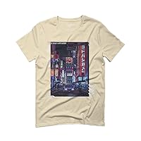 0408. Aesthetic Japanese City Vaporwave Art Cyberpunk Retro Street wear for Men T Shirt