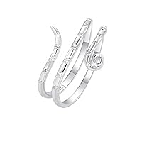 925 Silver Octopus Ring Plated White Gold Adjustable Ring for Women Ocean Dating Daily Parties Jewelry Gifts
