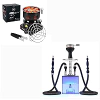 Kitosun Updated Cube Modern Hookah Set with Everything - Coconut Charcoal Starter - ETL Approved Hot Plate 120V~600W with Detachable Handle