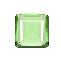 REAL-GEMS Green Amethyst Loose Gemstone 72.00 Ct Square Cut Green Amethyst Stone for Pendant, Necklace