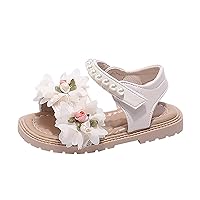 Girls' Sandals Summer Children's Soft Sole Shoes Pearl And Flower Decoration Fashion Girls' Little Girls Flip Flops
