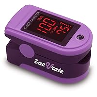 Pro Series 500DL Fingertip Pulse Oximeter Blood Oxygen Saturation Monitor with Silicone Cover, Batteries and Lanyard (Mystic Purple)