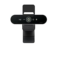 Logitech Brio 4K Webcam, Ultra 4K HD Video Calling, Noise-Canceling mic, HD Auto Light Correction, Wide Field of View, Works with Microsoft Teams, Zoom, Google Voice, PC/Mac/Laptop/Tablet, Black