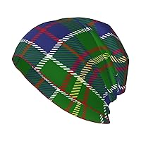 Unisex Beanie Hat Clan Hunter Tartan Warm Slouchy Knit Hat Headwear Gift for Adult