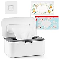 Whiidoom Baby Wipes Dispenser Wipes Holder Wipes Container Case, Keep Wipes Fresh and Clean, for Home Office Kitchen (New Grey)