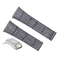 Ewatchparts LEATHER STRAP COMPATIBLE WITH ROLEX DAYTONA 16518,16519 16523 REGULAR S/STEEL CLASP GREY