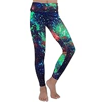 PattyCandy Girls Velour Leggings Celestial Sky Galaxy Art Space Printed Stars Spaces Printed Soft Joggers,Size:2-16