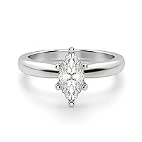 1.95 CT Marquise Colorless Moissanite Engagement Ring for Women/Her, Wedding Bridal Ring Sets, Eternity Sterling Silver Solid Gold Diamond Solitaire 4-Prong Set for Her
