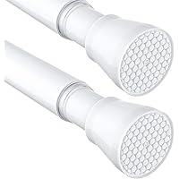 2 Pack Tension Curtain Rod 33 to 59 Inch White Curtain Rod Adjustable Expandable Spring Tension Curtain Rod No Drilling 7/8