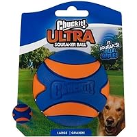 Chuckit Ultra Squeaker Ball Dog Toy, Large (3 Inch) 1 Pack, for Large Breeds