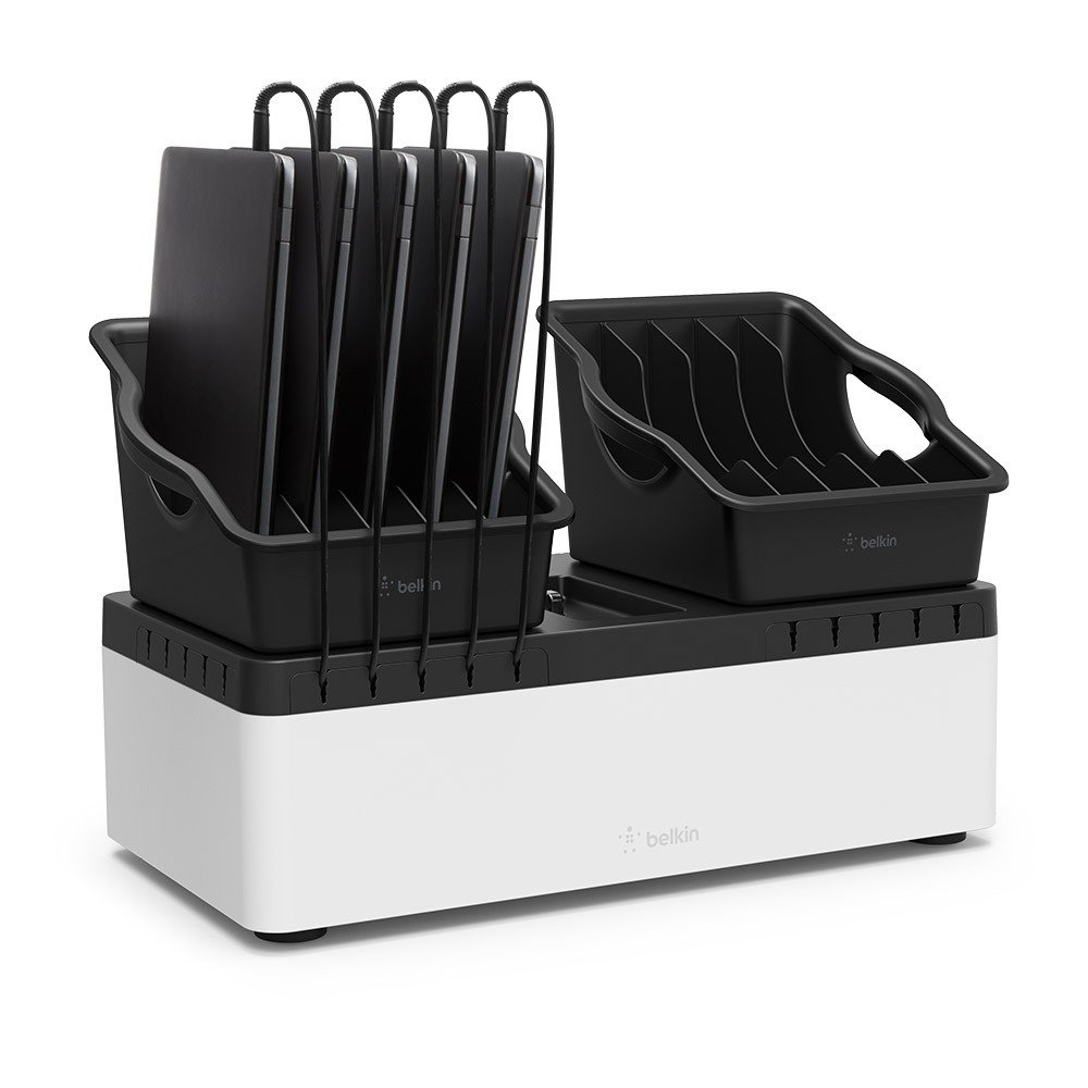 Belkin Store and Charge Go With Portable Trays - AC Classroom Charging Station for Laptops & Tablets - Classroom Organization & Charging Station - Up To 10 Devices Including iPads, Tablets & More