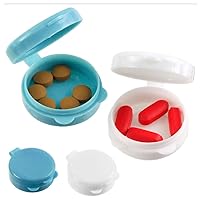 Pocket Pill Caddy Travel Plastic Container Medicine Tablet Case Holder 2 Pc New(Colors May Vary )