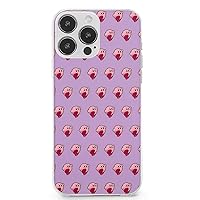iPhone13 Small Fresh Anime Character Kirby Head Phone Case Case for iPhone 13 Series, Shockproof Protective Phone Case Slim Thin Fit Cover Compatible with iPhone, iPhone13 Pro Max