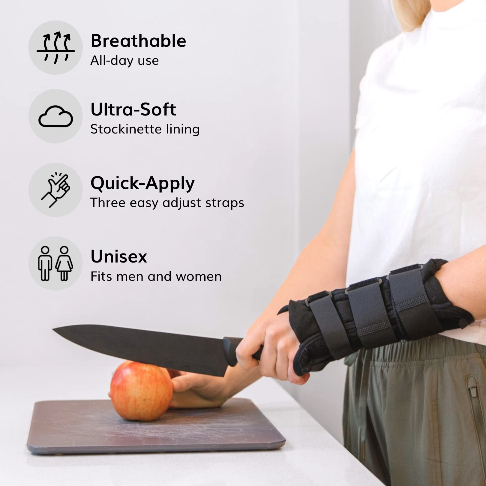 BraceAbility Volar Wrist Splint - Right or Left Hand Compression Support Brace for Carpal Tunnel Syndrome Relief, Fracture Pain, Sprained Injury, Typing, Sleeping, Arthritis, and Tendonitis Wrap