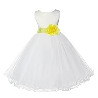 ekidsbridal Ivory Tulle Rattail Edge Flower Girl Dress Wedding Tulle 829S