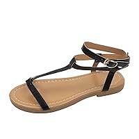 Summer Sandals for Women Retro Anti-Slip Peep Toe Flip Flop Comfy Large Size Flat Sandals Dress Beach Shoes