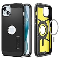 Spigen Magnetic Tough Armor MagFit Designed for iPhone 15 Case, [Military-Grade Protection] [Kickstand] Compatible with MagSafe (2023) - Black