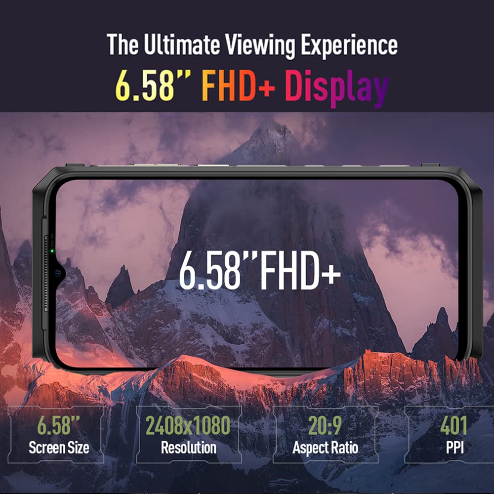 Ulefone Power Armor 18T 5G Unlocked Rugged Phone 2023, 17GB+256GB MTK Dimensity 900 Android 12 Cell Phone, 108MP Rear Camera+Thermal Imaging Camera, 6.58