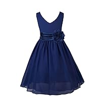 iiniim Kids Girls V Neck Chiffon Pageant Wedding Bridesmaid Summer Party Flower Girl Dress