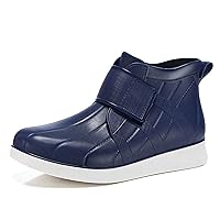 Men's Versatile Ankle Short Rain Boots Outdoor Waterproof Non-slip Garden Work Rubber Shoes (Blue,7)
