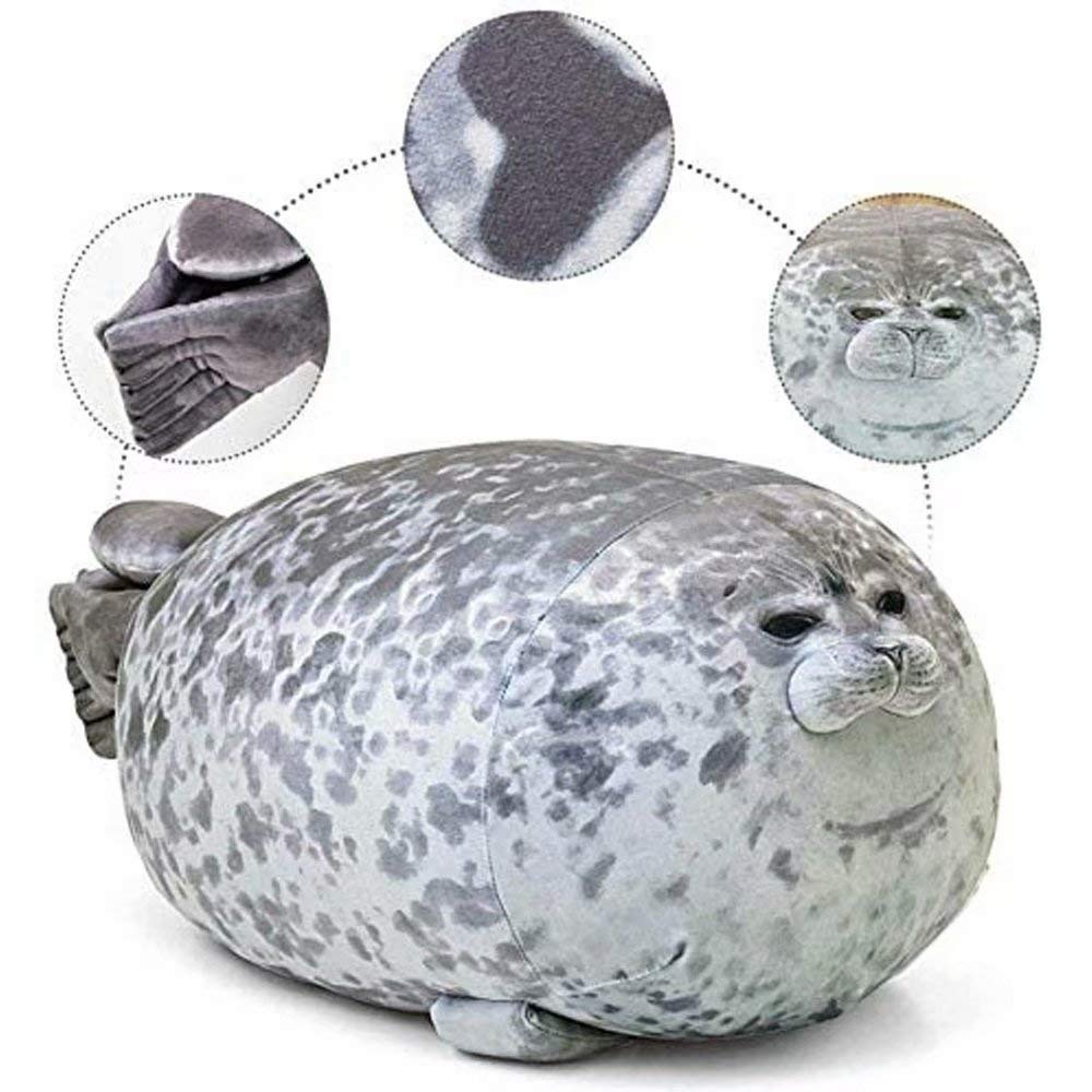 Mua Plush Seal Pillow, Soft Cute Round Chubby Blob Throw Seal Plush Pillow,  Stuffed Cotton Ocean Animal Toy Gift for Bed Sofa (Grey Seals,  Small()) trên Amazon Anh chính hãng 2023 |
