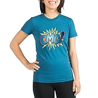 Org Women's Fitted T-Shirt Dk Text Abbreviation OMG! - Galaxy, Medium
