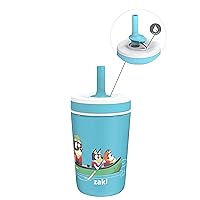 Zak Designs Bluey Kelso Toddler Cups For Travel or At Home, 12oz Vacuum Insulated Stainless Steel Sippy Cup With Leak-Proof Design is Perfect For Kids (Bluey, Bingo, Grandad Mort)