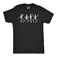 Mens Dancing Skeletons T Shirt Funny Halloween Party Spooky Boogie Tee for Guys