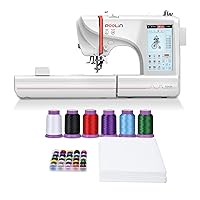 Computerized Embroidery Machine and Sewing Machine EOC05&2100 for Clothing, With Instruction Manual, Quick Start Guide & Secial Medio Video Tutorials, Include Accessories