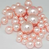 Homeford Plastic Pearl Beads, Pink, 14mm 20mm 30mm, 76-Piece
