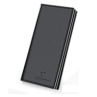 Cowskin Wallet Men's Ultra-Thin Double Fold Long Leather Head Leather Wallet Wallet Men's Wallet Zipper Leather Clip RFID Shielded Wallet