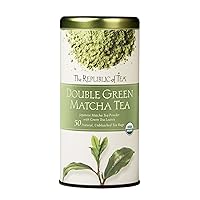 The Republic of Tea Organic Double Green Matcha, Gourmet Blend of Organic Green Tea And Matcha Powder, 50 Count