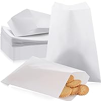 500 Pieces Grease Resistant Paper Treat Bags 5.12 x 7.09 Inches Semi Transparent Glassine Bags Flat Bakery Sleeves Cookie Paper Bags Glassine Envelopes for Bakery Cookies Candies Chocolate (White)