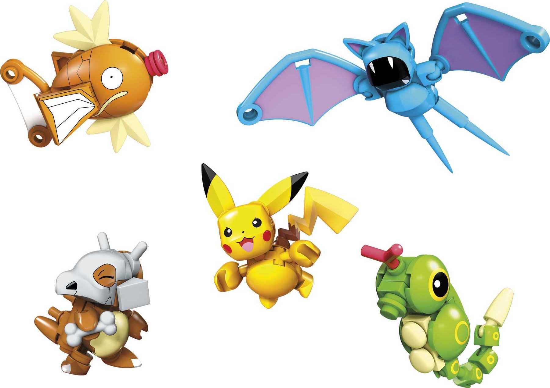 MEGA Pokémon Action Figure Building Toys Set for Kids, Poké Ball Bundle with 118 Pieces, 5 Poseable Characters Including Pikachu and More (Amazon Exclusive)