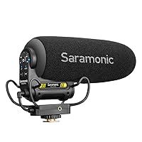 Saramonic Shotgun Microphone for Camera DSLR Camcorder Supercardioid, Monitoring, 3-Stage Gain, 3.5mm Professional External On-Camera Microphone Mic for Vlogging Video Recording Interview (Vmic5 Pro)