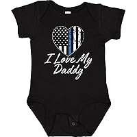 inktastic Heart Shaped I Love My Daddy Law Enforcement Baby Bodysuit