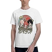 Anime The Promised Neverland T Shirt Mens Summer Round Neck T-Shirts Casual Short Sleeves Tee White